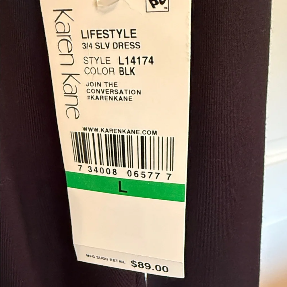 NWT Karen Kane Black Jersey Midi Dress Effortless Travel Luxe sporty everyday